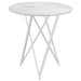 Bexter - Faux Marble Round Top Bar Table - White And Chrome Unique Piece Furniture