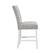 Elizaveta - Counter Height Chair (Set of 2) - Gray Velvet, Faux Crystal Diamonds &White High Gloss Finish Unique Piece Furniture