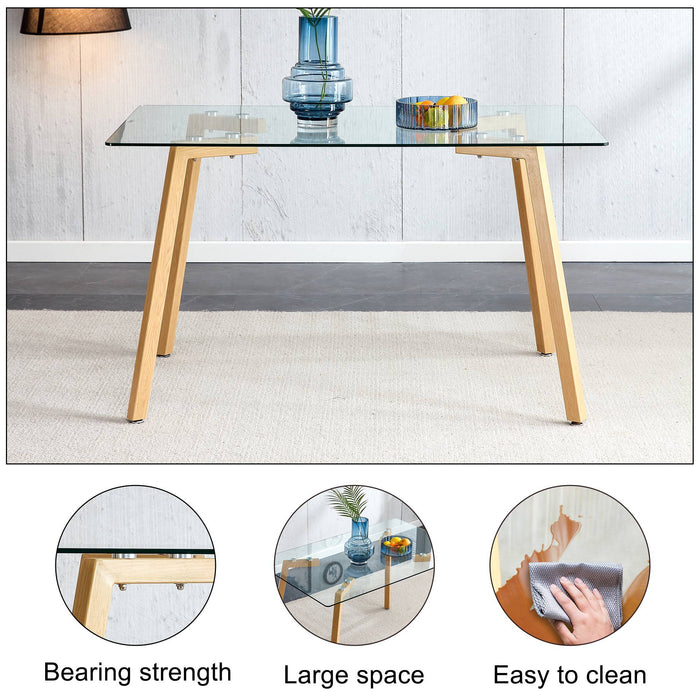 Dining Table Modern Minimalist Rectangular - Transparent