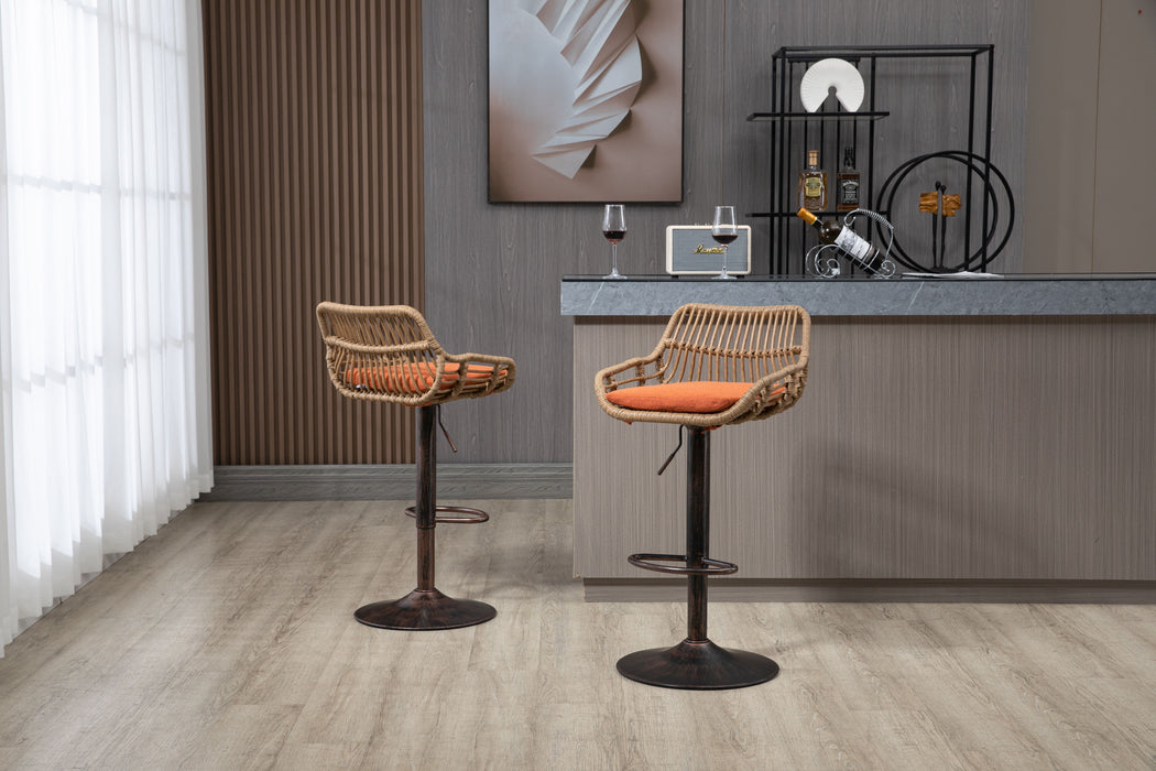 Coolmore Swivel Bar Stools (Set of 2) Adjustable Counter Height Chairs With Footrest For Kitchen, Dining Room