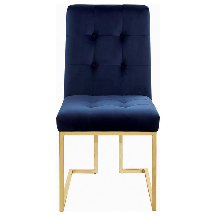 Cisco - Tufted Back Side Chairs (Set of 2) - Ink Blue Unique Piece Furniture