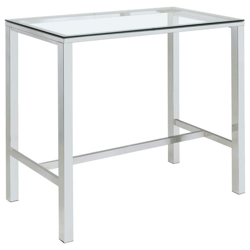 Tolbert - Bar Table With Glass Top - Chrome Unique Piece Furniture