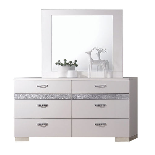 Naima II - Mirror - White High Gloss Unique Piece Furniture
