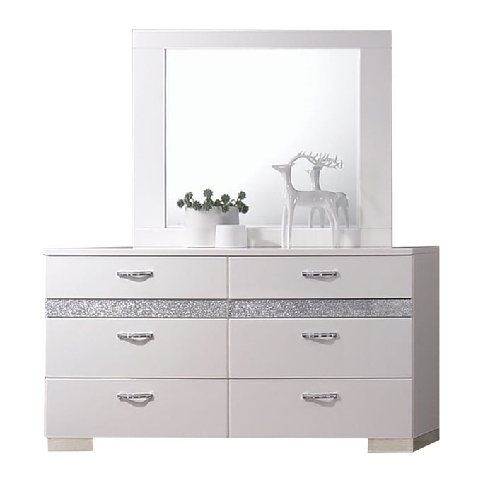 Naima II - Dresser - White High Gloss Unique Piece Furniture