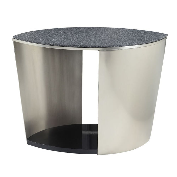 Thyge - End Table - Satin Plated & Glass Stone Unique Piece Furniture