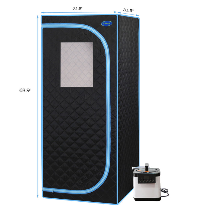 Portable Plus Type Full Size Steam Sauna Tent - Black