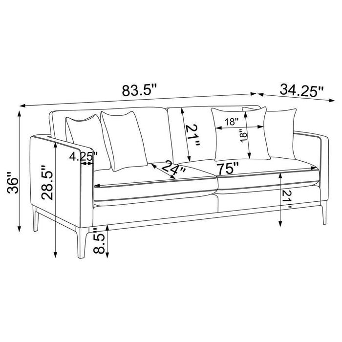 Apperson - Cushioned Back Sofa - Light Gray Unique Piece Furniture