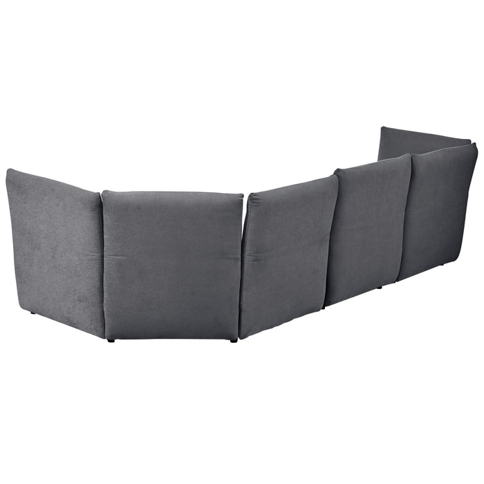 Ustyle Stylish Sofa Set With Polyester Upholstery With Adjustable Back, Free Combination For Living Room