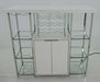 Gallimore - 2-Door Bar Cabinet With Glass Shelf - High Glossy White And Chrome Unique Piece Furniture