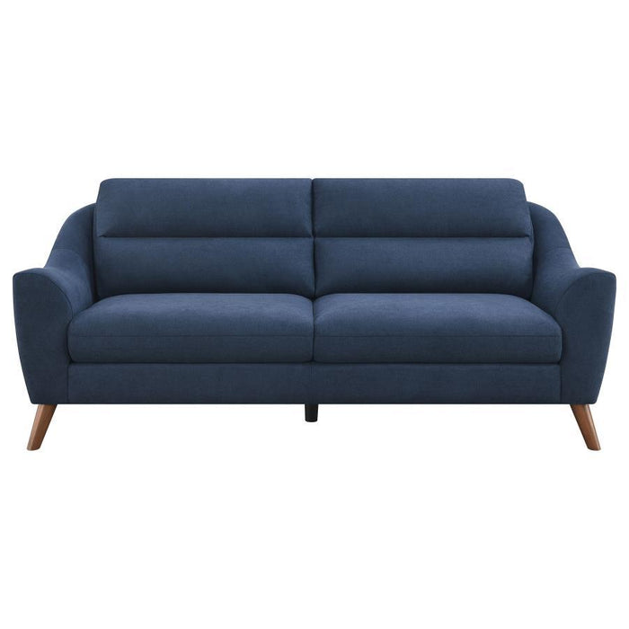 Gano - Sloped Arm Upholstered Sofa - Navy Blue Unique Piece Furniture