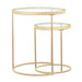 Maylin - 2 Piece Round Glass Top Nesting Tables - Gold Unique Piece Furniture