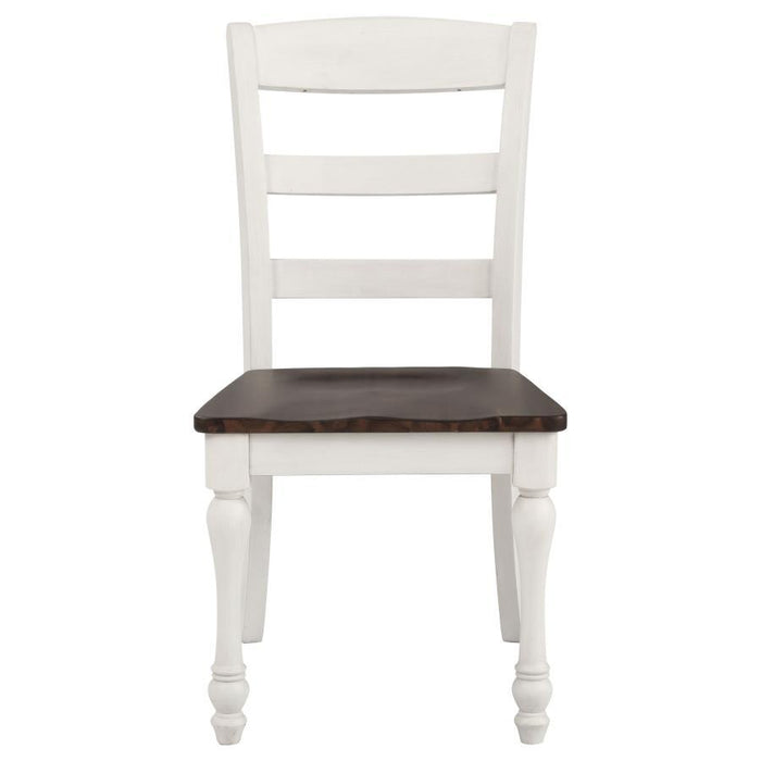 Madelyn - Ladder Back Side Chairs (Set of 2) - Dark Cocoa And Coastal White Unique Piece Furniture