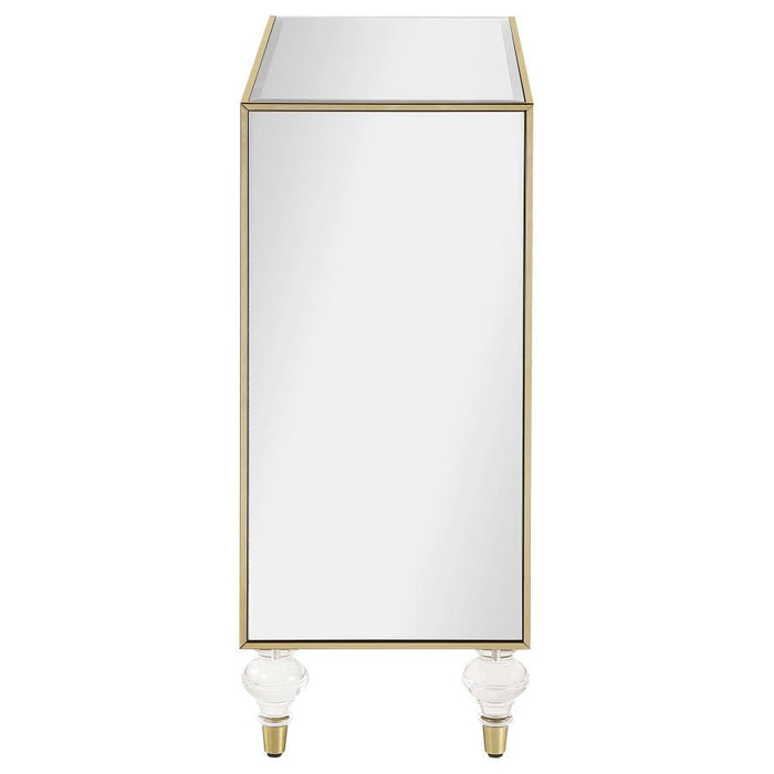 Lupin - 2-Door Accent Cabinet - Mirror And Champagne Unique Piece Furniture