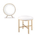 Midriaks - Vanity Mirror & Stool - PU, White & Gold Finish Unique Piece Furniture