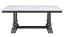 Yabeina - Dining Table - Marble Top & Gray Oak Finish Unique Piece Furniture