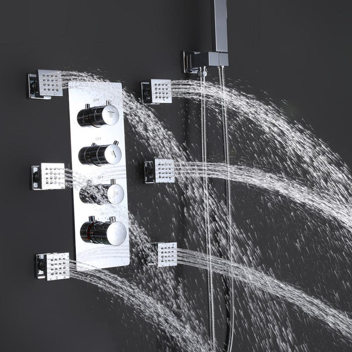Luxury Thermostatic Mixer Shower System Combo Set Shower Head And Handshower