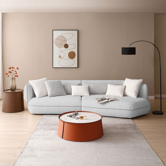 Eye-Catching Curved Sofa With Deep Seating Sectional Sofa Grey