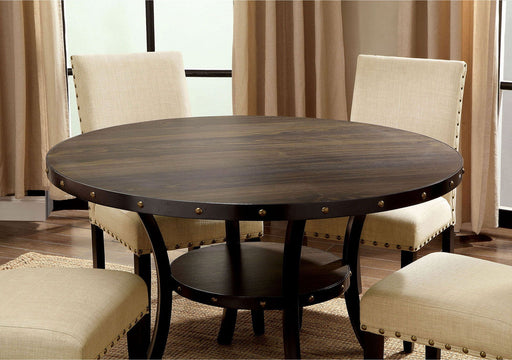 Kaitlin - Round Dining Table - Light Walnut / Beige Unique Piece Furniture