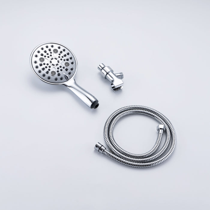 Cobbe 8 Functions Shower Head With Handheld High Pressure Shower Head Set With 71 Inch Hose, Bracket Teflon Tape Rubber Washers, Matte Black