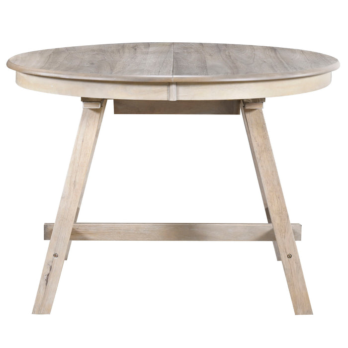 Trexm Wood Dining Table Round Extendable Dining Table For Dining Room (Natural Wood Wash)