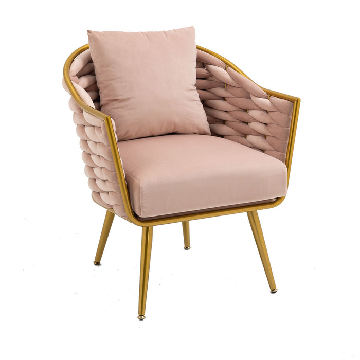Coolmore Velvet Accent Chair Modern Upholstered Armchair Tufted Chair With Metal Frame, Single Leisure Chairs For Living Room Bedroom Office Balcony