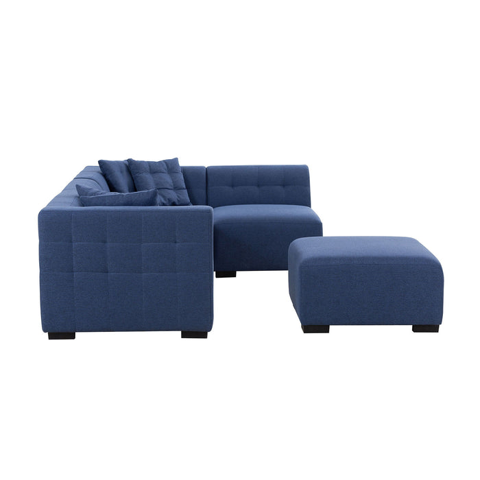 Sectional Sofa With Ottoman DIY Combination Sofa Blue