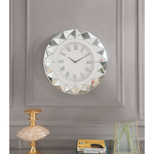 Nyoka - Wall Clock - Mirrored Unique Piece Furniture