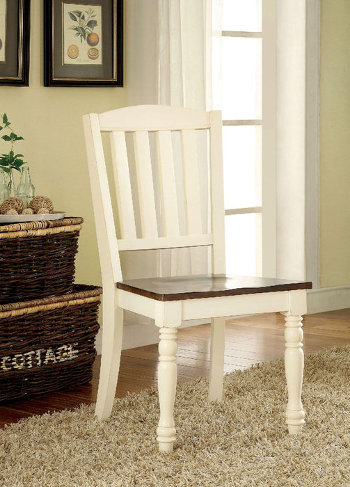 Harrisburg - Side Chair (Set of 2) - Vintage White / Dark Oak