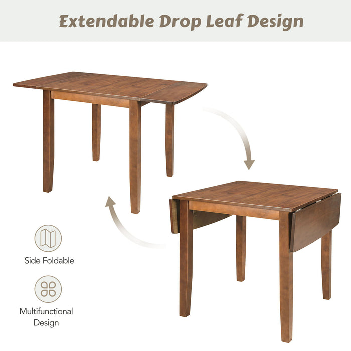 Top max 3 Piece Wood Drop Leaf Breakfast Nook Dining Table Set With 2 X-Back Chairs For Small Places, Brown