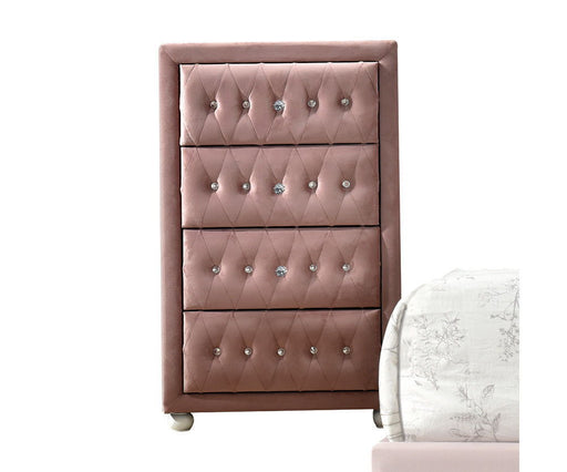 Reggie - Chest - Pink Fabric Unique Piece Furniture