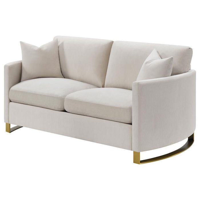 Corliss - Upholstered Arched Arms Loveseat - Beige Unique Piece Furniture