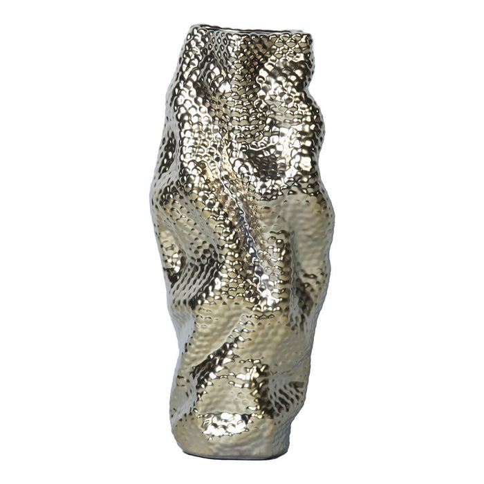 Modern And Elegant Ceramic Vase With Gold Texture