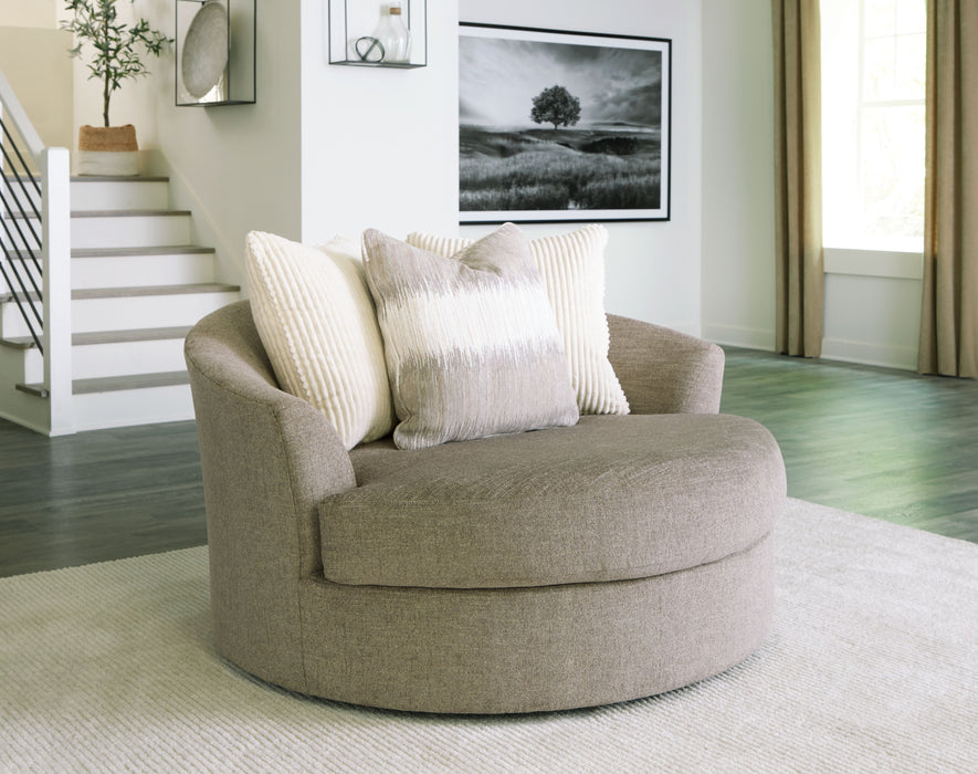 Creswell - Stone - Oversized Swivel Accent Chair Unique Piece Furniture