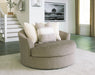 Creswell - Stone - Oversized Swivel Accent Chair Unique Piece Furniture