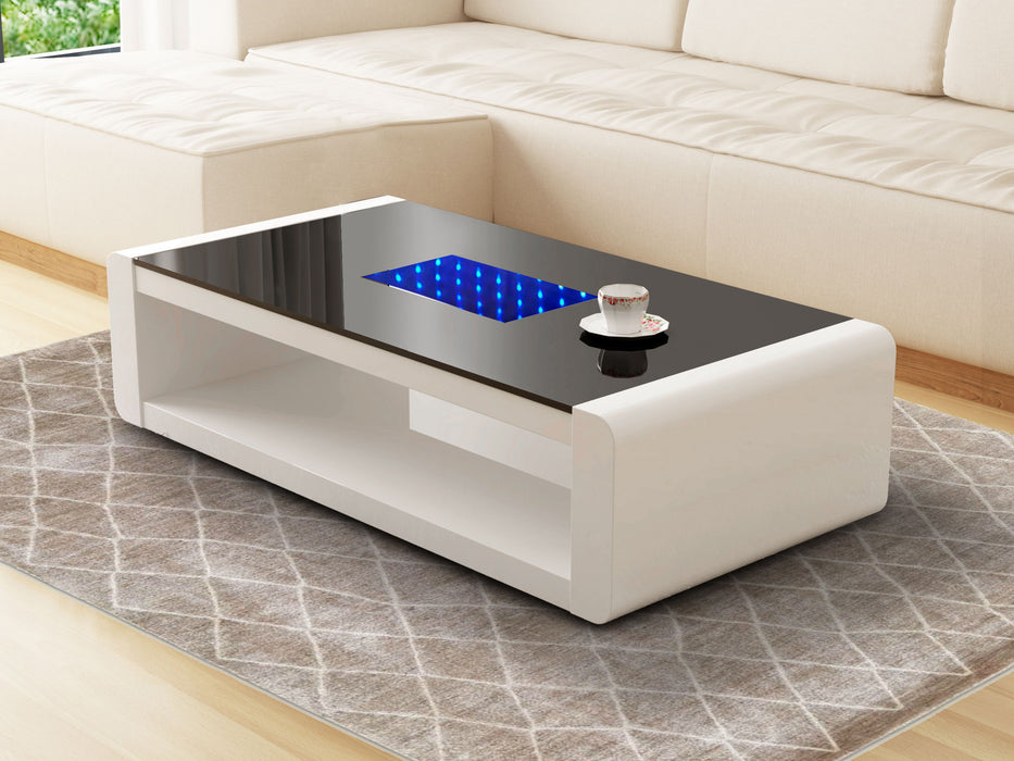 Modern And Contemporary Chelsea Coffe Table With Led Lights - White