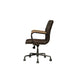 Joslin - Executive Office Chair - Distress Chocolate Top Grain Leather Unique Piece Furniture