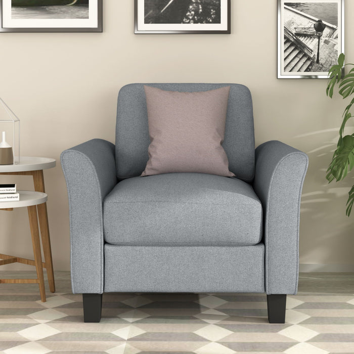 Living Room Furniture Armrest Single Sofa - (Gray)