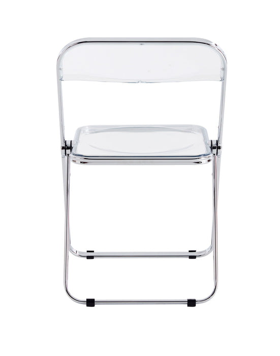 White Clear Transparent Folding Chair Pc Plastic Seat 32" H X 17" W X 18" D