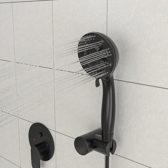 10" Rain Shower Head Systems, Dual Shower Heads, Matte Black, Wall Mounted Shower