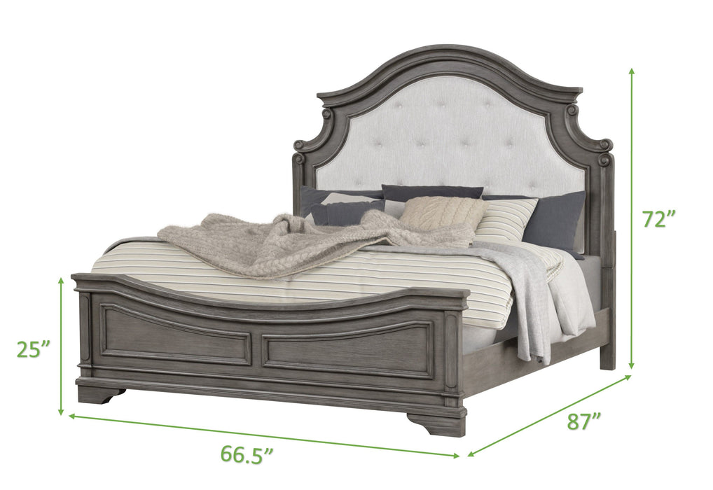 Grace Queen Bed In Gray