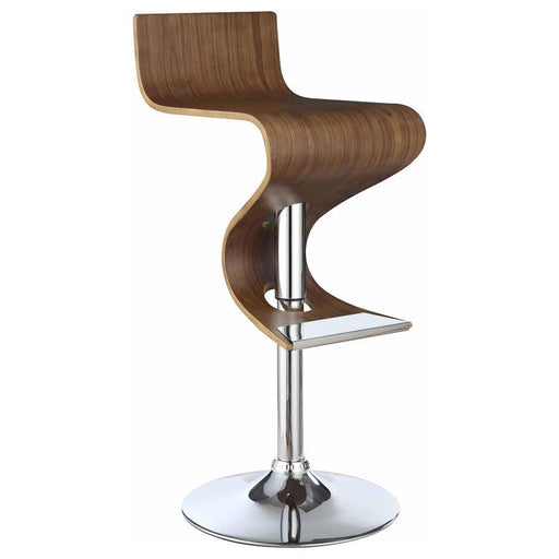 Covina - Adjustable Bar Stool - Walnut And Chrome Unique Piece Furniture