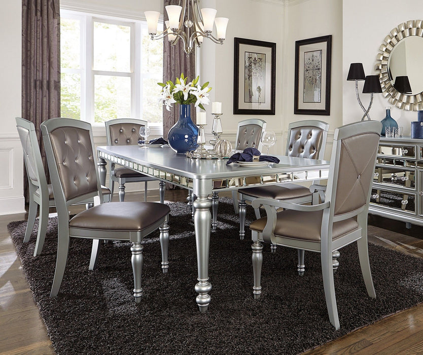 Sparkling Silver Finish Mirrored 1 Piece Server Of 5 Drawers 2 Cabinets Ultra-Modern Style Dining Room
