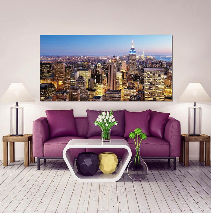 Oppidan Home "Manhattan Skyline" Acrylic Wall Art (32"H X 48"W)