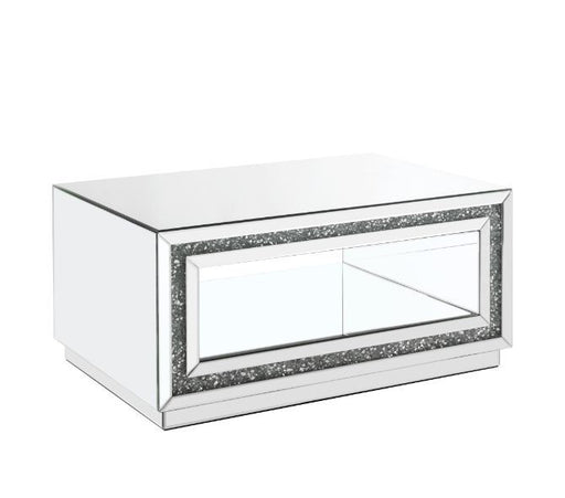 Noralie - Coffee Table - Mirrored & Faux Diamonds - 18" Unique Piece Furniture