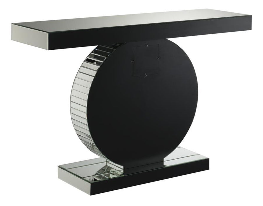 Angelonia - Rectangular Console Table With Circular Base - Clear Mirror Unique Piece Furniture