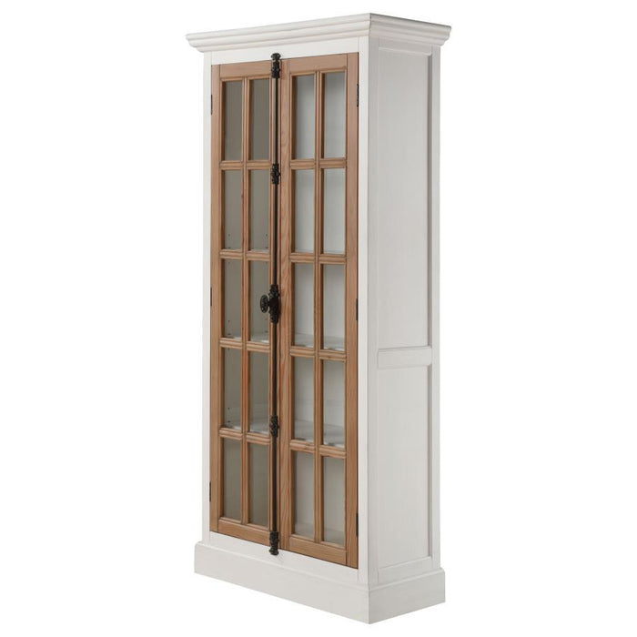 Tammi - 2-Door Tall Cabinet - Antique White And Brown Unique Piece Furniture