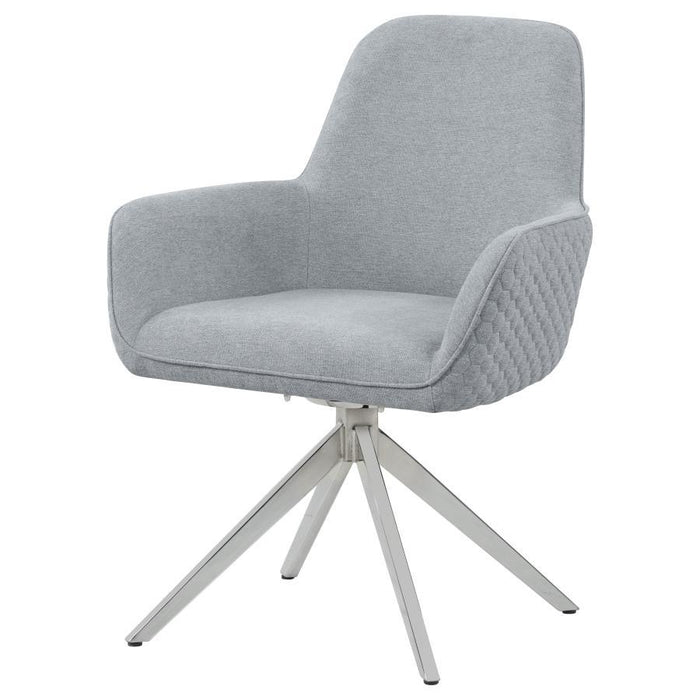 Abby - Flare Arm Side Chair - Light Gray And Chrome Unique Piece Furniture