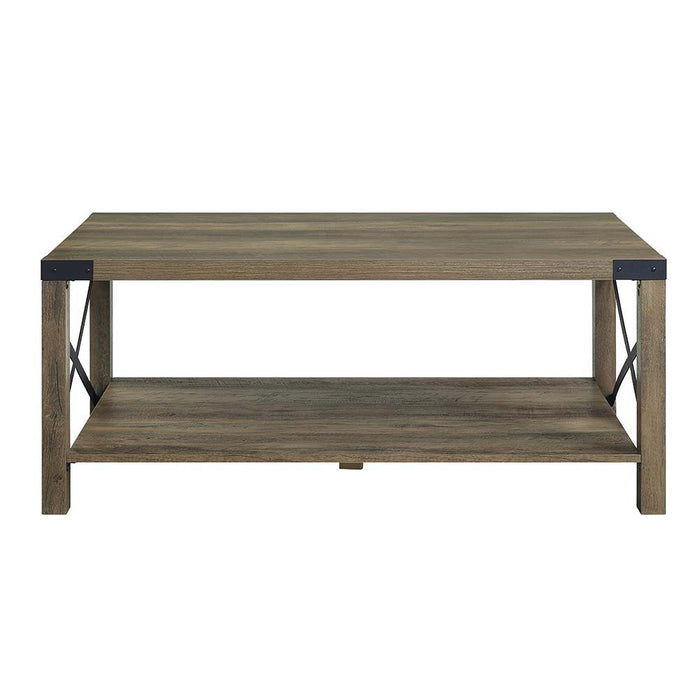Abiram - Coffee Table - Rustic Oak Finish Unique Piece Furniture