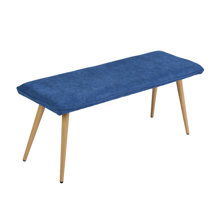 45.3" Dining Room Bench With Metal Legs - Dark Blue
