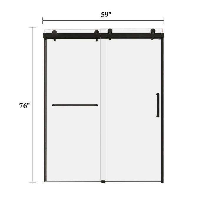 10 Mm Glass Matte Black Color With Double Door Modern Style Bathroom Shower Door - Matte Black